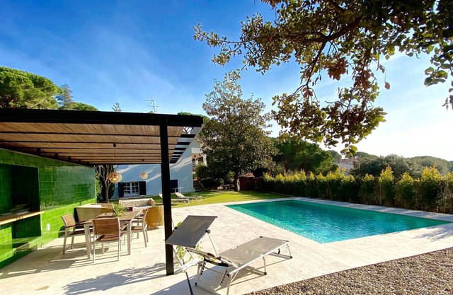Mediterranean villa with pool decorated with style