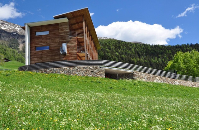 Modern alpine architecture in South Tyrol, vacation apartment with panoramic views