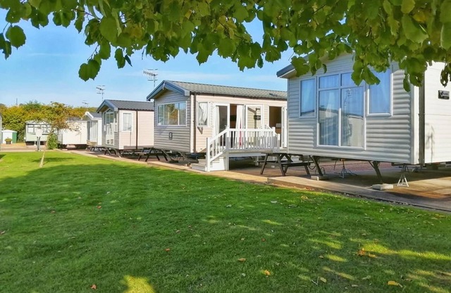 Modern and comfortable 2 bedroom caravan with one double and one twin.