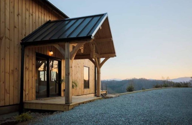 Modern Blue Ridge Mountaintop Timber-Frame Home w/Sauna, Hot Tub and EV Charger