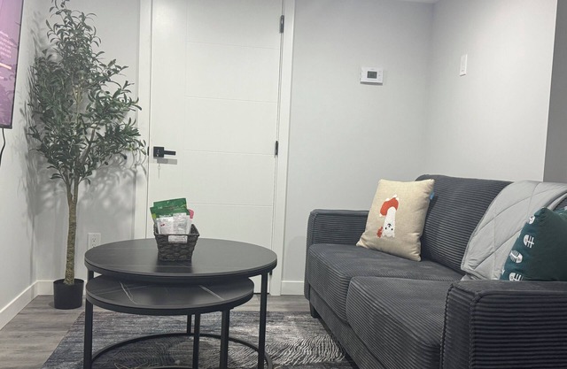 Modern comfort just 15 minutes from the airport, with a full kitchen.