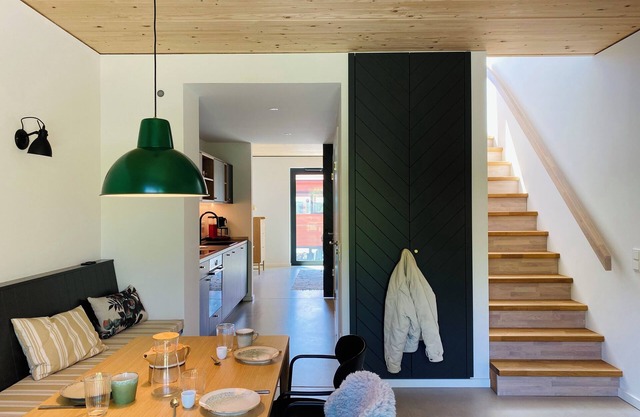 Modern duplex apartment with rooftop terrace.