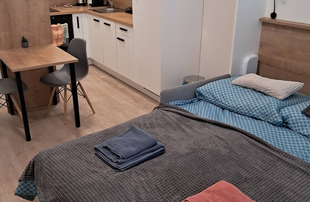 Modern flat with a shared rooftop terrace with AC/heating in Prague center