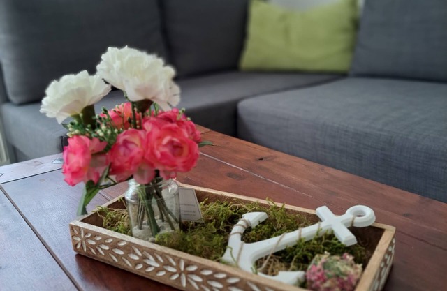 Modern furnished apartment with charm.