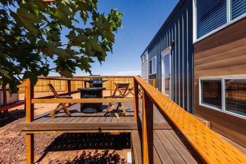 modern home with private hot tub