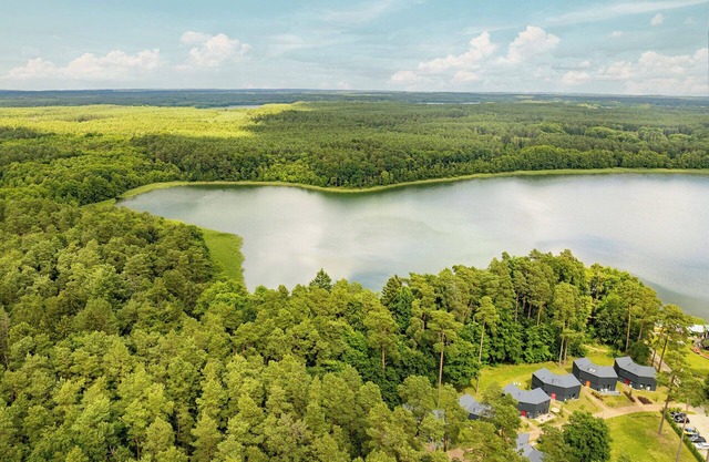 Modern house for 8 people with fireplace, roof terrace and sauna on Lake Lübbe.
