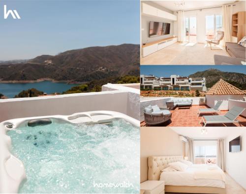 Modern Penthouse with Private Jacuzzi, Panoramic Sea and Lake Views - 8 min to Puente Romano