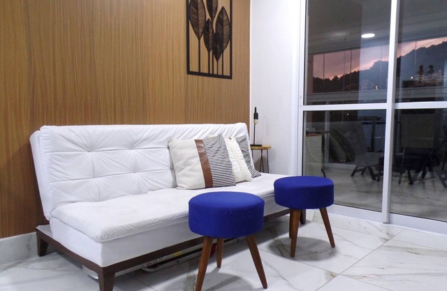 New apartment with balcony and air conditioning, one block from the beach