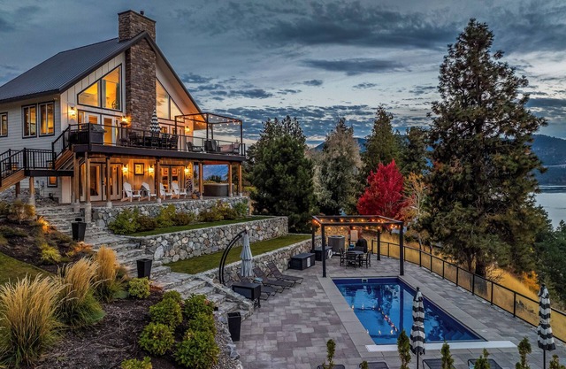 NEW! Gorgeous lake home w/private pool, hot tub, lake access with dock & views!