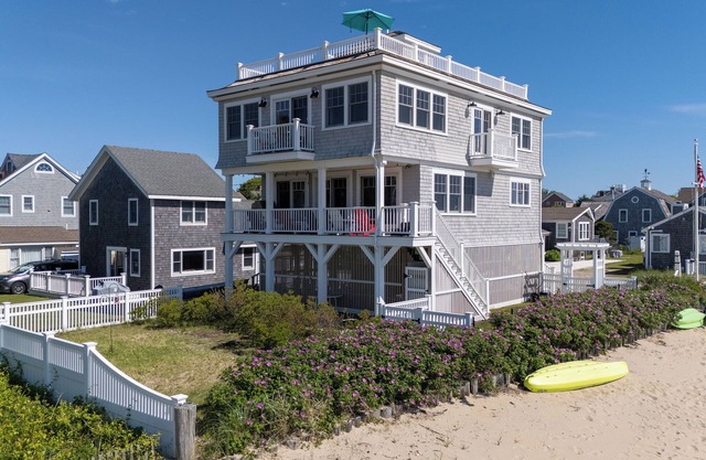New to market Ocean Front Gem steps to Beach! 25 minutes from cape bridges.