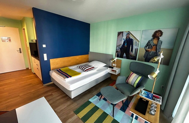 Newly built residential complex, modern furnishings.