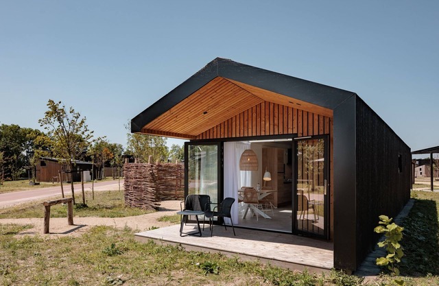 Nice lodge with a roof window on the Brielse Meer