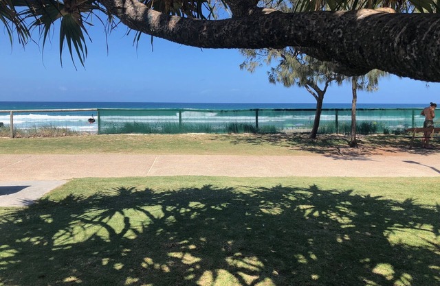 North Burleigh Family Resort opposite the Burleigh Esplanade and patrolled beach
