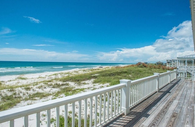 North end of Cape Gulf Front 1 level w/elevator from carport & screened-in porch