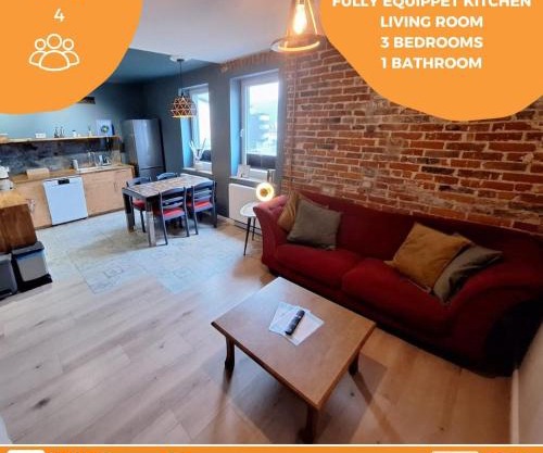 Oerlinghausen, Gesamte stilvolle Wohnung, 3 Schlafzimmer, 4 Betten