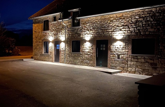 Old barn renovated with outdoor jacuzzi.