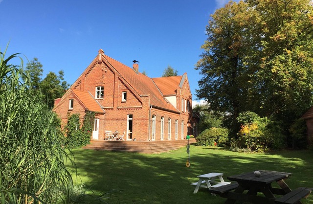 Old farmhouse on the Baltic Sea, with terrace