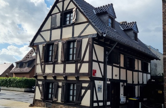 old romantic half-timbered house near the Rhine