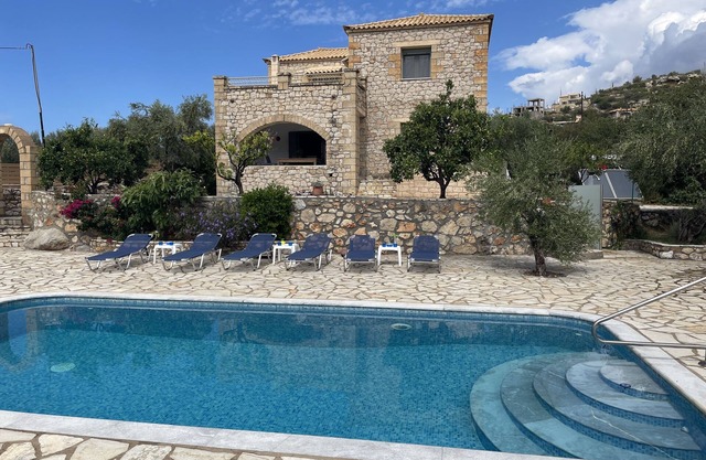 Our beautiful Greek home with private pool, large outdoor areas and lovely views