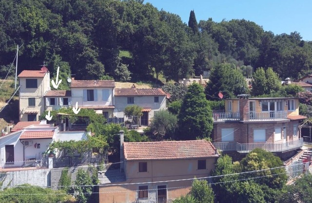 Panorama terrace with view of the coast - Cosy Tuscany country house