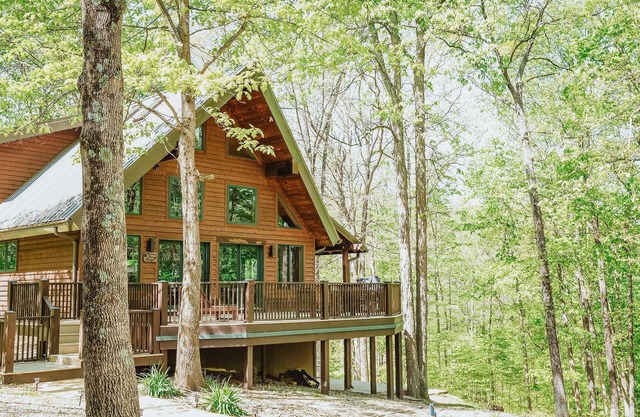 Paradise View Log Cabin near Lake Lemon. Four bedrooms, pet-friendly!