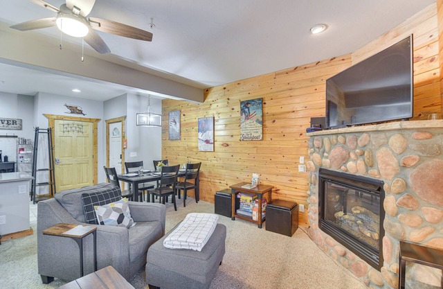 Patio & Mountain Views: Central Grand Lake Condo!