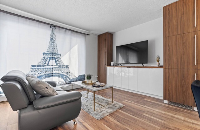 Pool/Patio/& Private Balcony in Downtown Edmonton, Private Parisian Condo