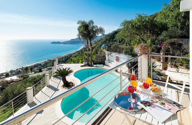 Pool villa with sea view near Taormina, Sicily