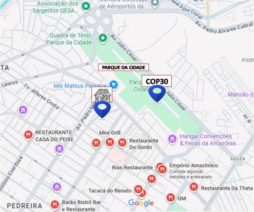 Próximo ao Parque da Cidade, sede da COP 30
