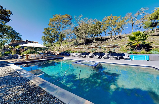 Private 7-acre Kenwood retreat with pool, hot tub, firepit, & vineyard views