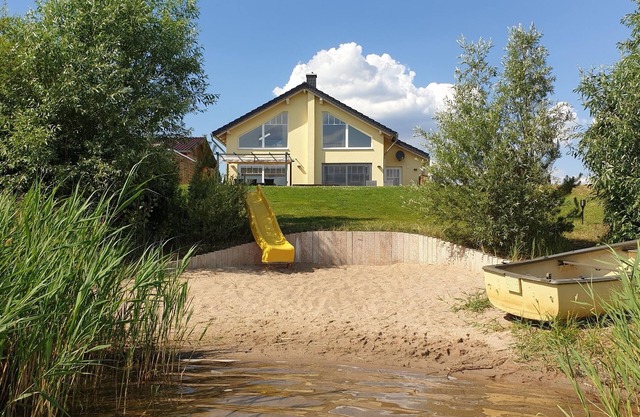 Private beach! NEW villa "Cloudless" with fireplace and sauna right on the beach