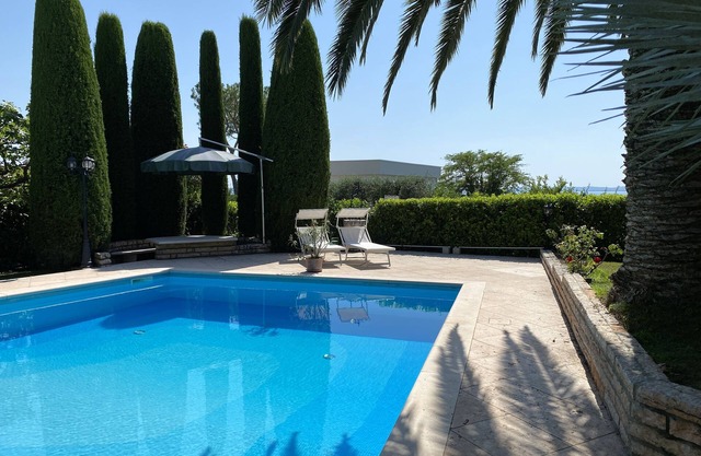 Private pool & palm garden. Villa Colombara with lake view