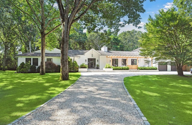 Private Sag Harbor estate on expansive property with sprawling manicured lawns