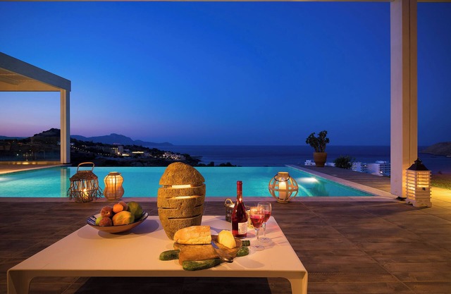 Private, Sea View Villa overlooking Vlicha Bay, just 5 mins to Lindos,