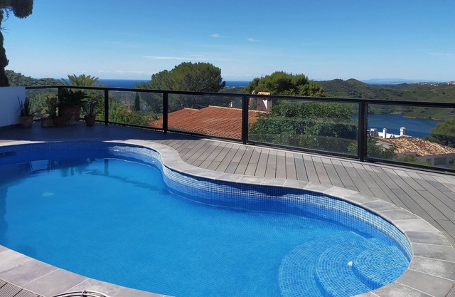 Private villa with fireplace, pool, guest studio and home office