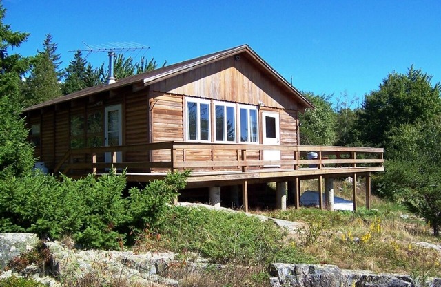 Private Waterfront Redwood Cottage on Harbor Near Acadia Schoodic Point