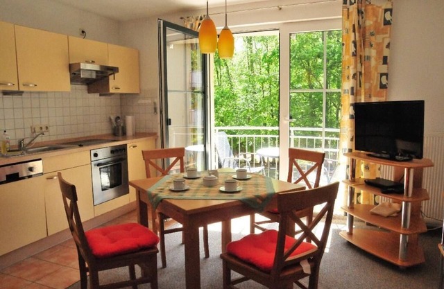 Quietly located apartment w. View of the countryside, only a few minutes to the forest and beach
