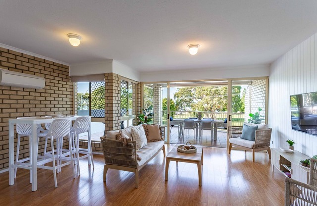 Recently updated north facing unit with water views opposite Cotton Tree