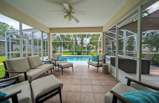 Relax in this pool home close to multiple beaches and tourist attractions!