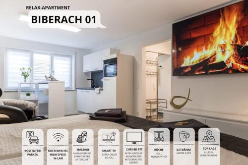 RelaxApartment 1 Massagesessel SmartTV Küche