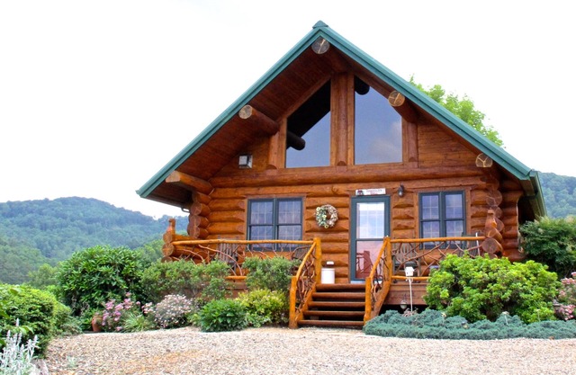 ROMANTIC LOG CABIN OPEN FOR BUSINESS MT.VIEWS, 2/1,10 MIN AVL, FP,WiFi, FIREPIT