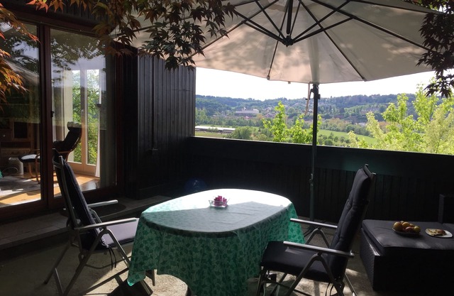 Romantic panoramic view in the biosphere reserve - Family hiking cycling holiday