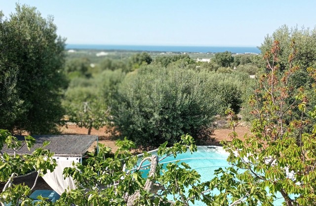 Romantic Trullo for 2 sea view pool Wifi, wonderful peaceful garden