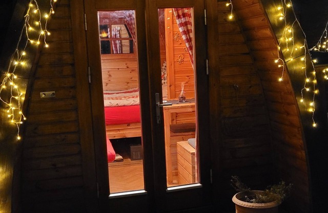 Romantic wooden igloo with optional outdoor whirlpool