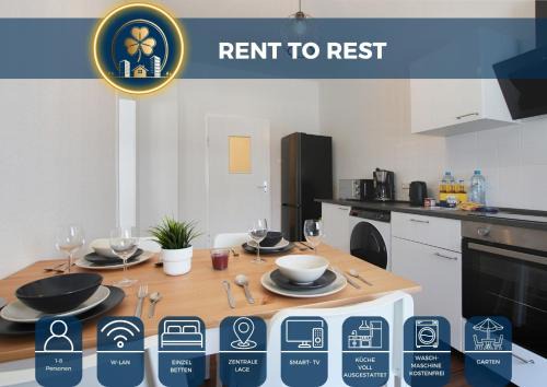 RtR Gelsenkirchen - Bis zu 8 Personen - Voll ausgestattet - Modern - Garten - SMART TV - WIFI