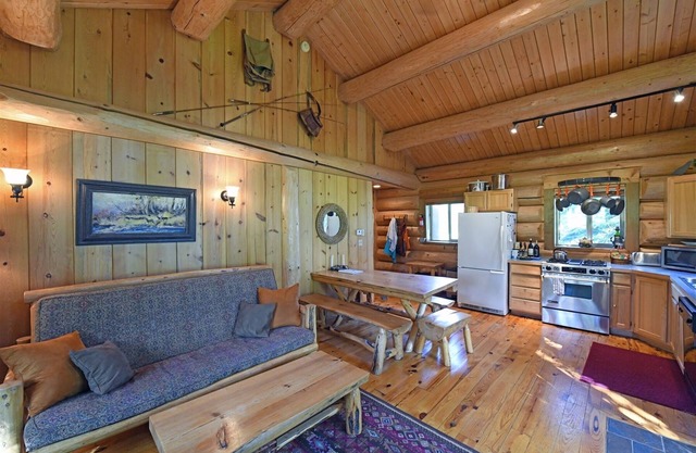 Running Wolf Cabin (1 BR) – ski trail access, pool/hot tub, and playground