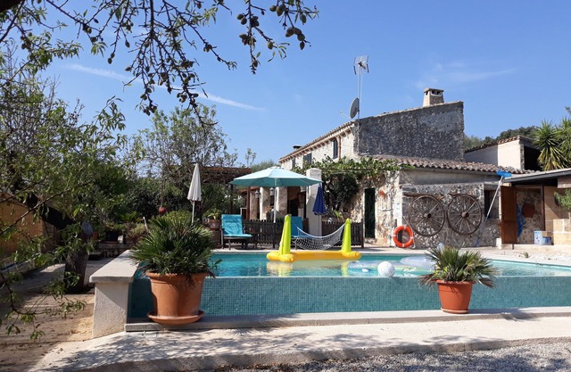 Rustic country house, terrace, orchard and village views