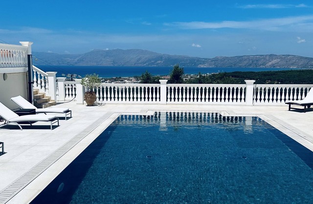 Sea and mountains . Beautiful villa with stunning views