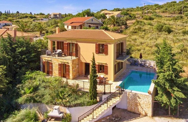 Sea views close to Fiscardo countryside setting.