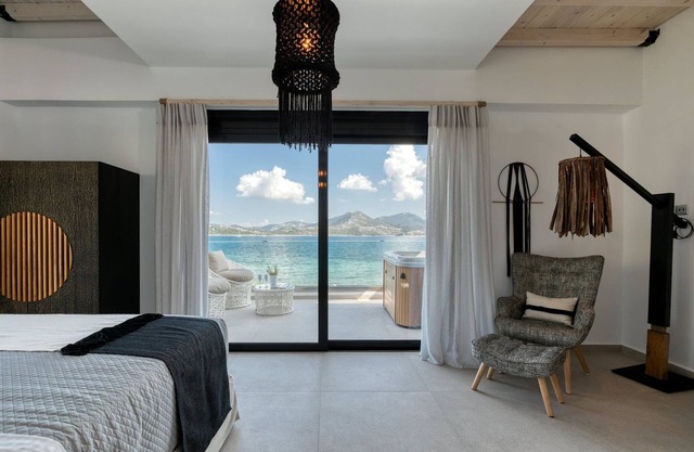 Seafront Lefkada Villa | Exclusive Villa with Private Pool | Outdoor Jacuzzi |.